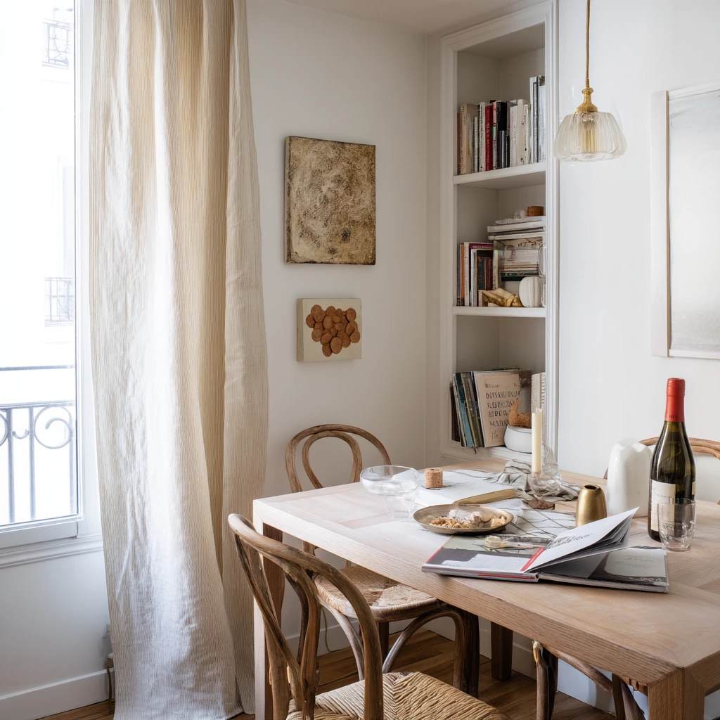 4. Renter-Friendly Paris Apartment Dining Setup