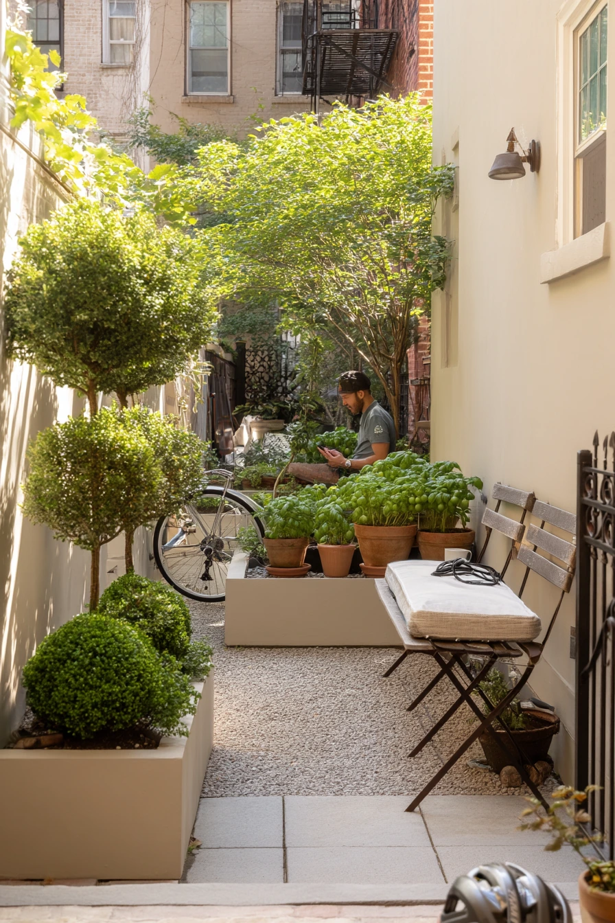 Small Urban Parterre Courtyard for Apartment Living