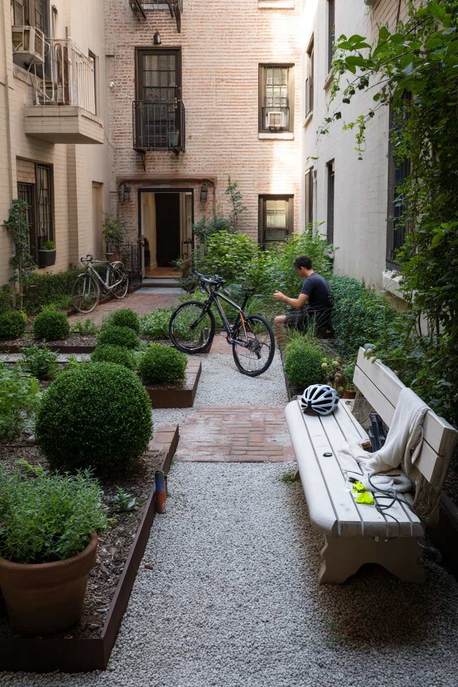 Small Urban Parterre Courtyard for Apartment Living