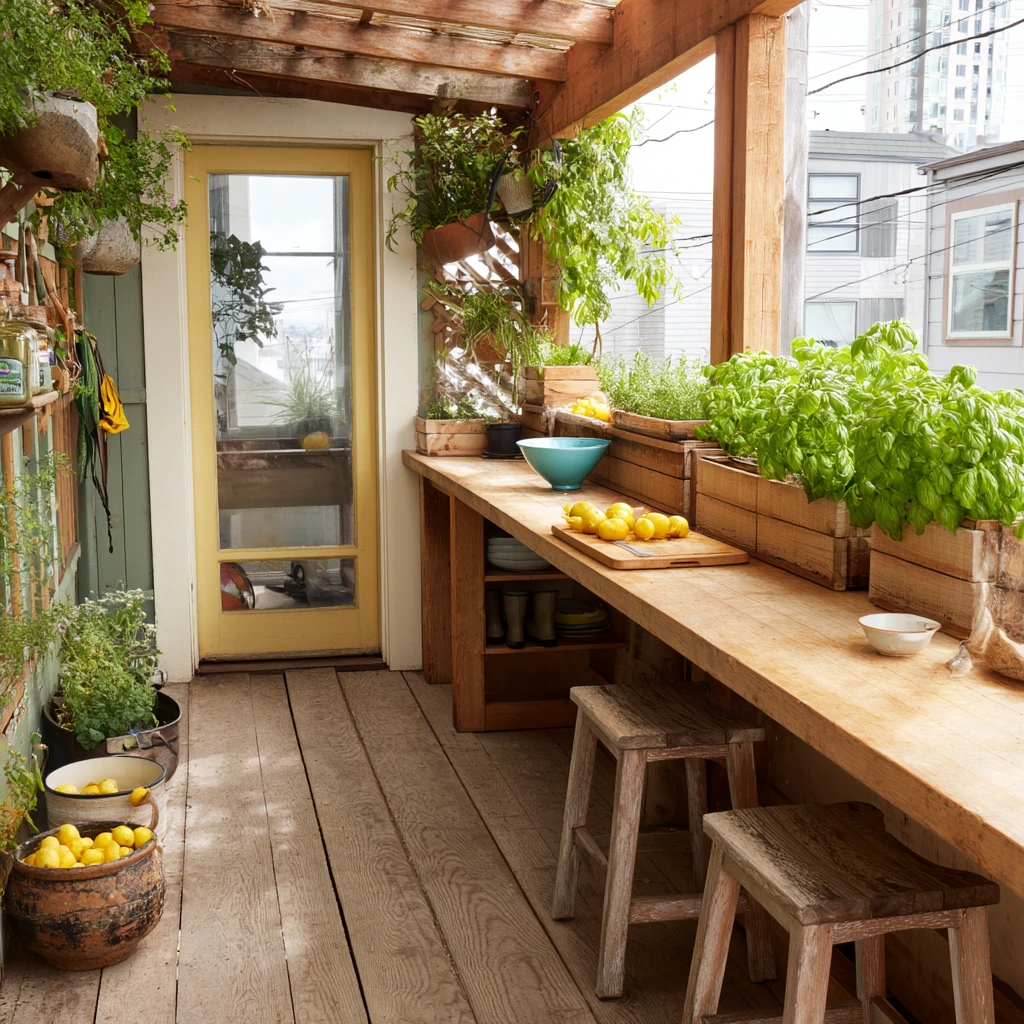 Garden-to-Table Deck With Herb Planters