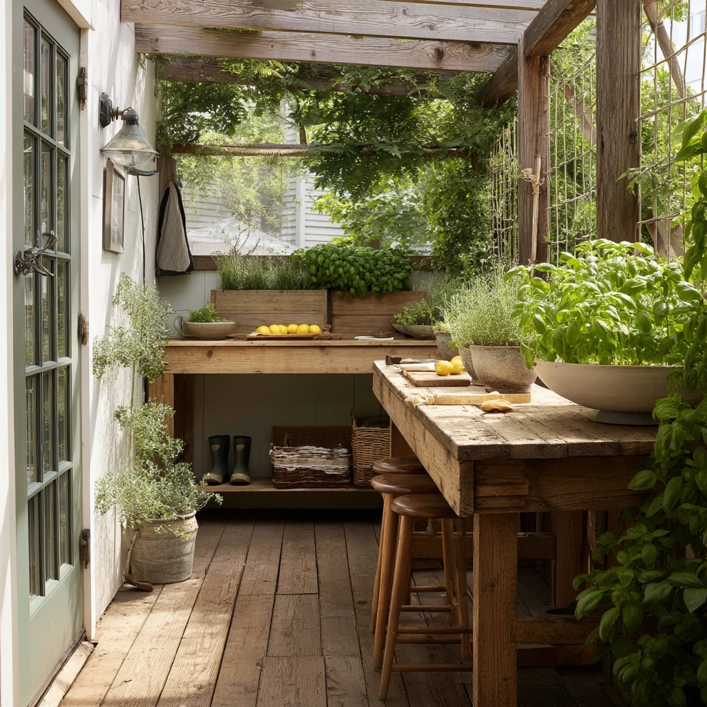 Garden-to-Table Deck With Herb Planters