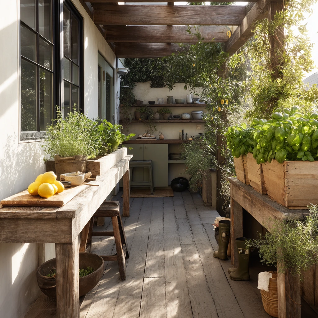 Garden-to-Table Deck With Herb Planters