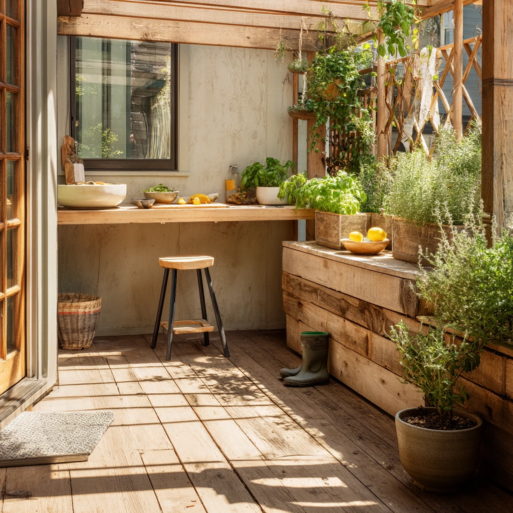 Garden-to-Table Deck With Herb Planters