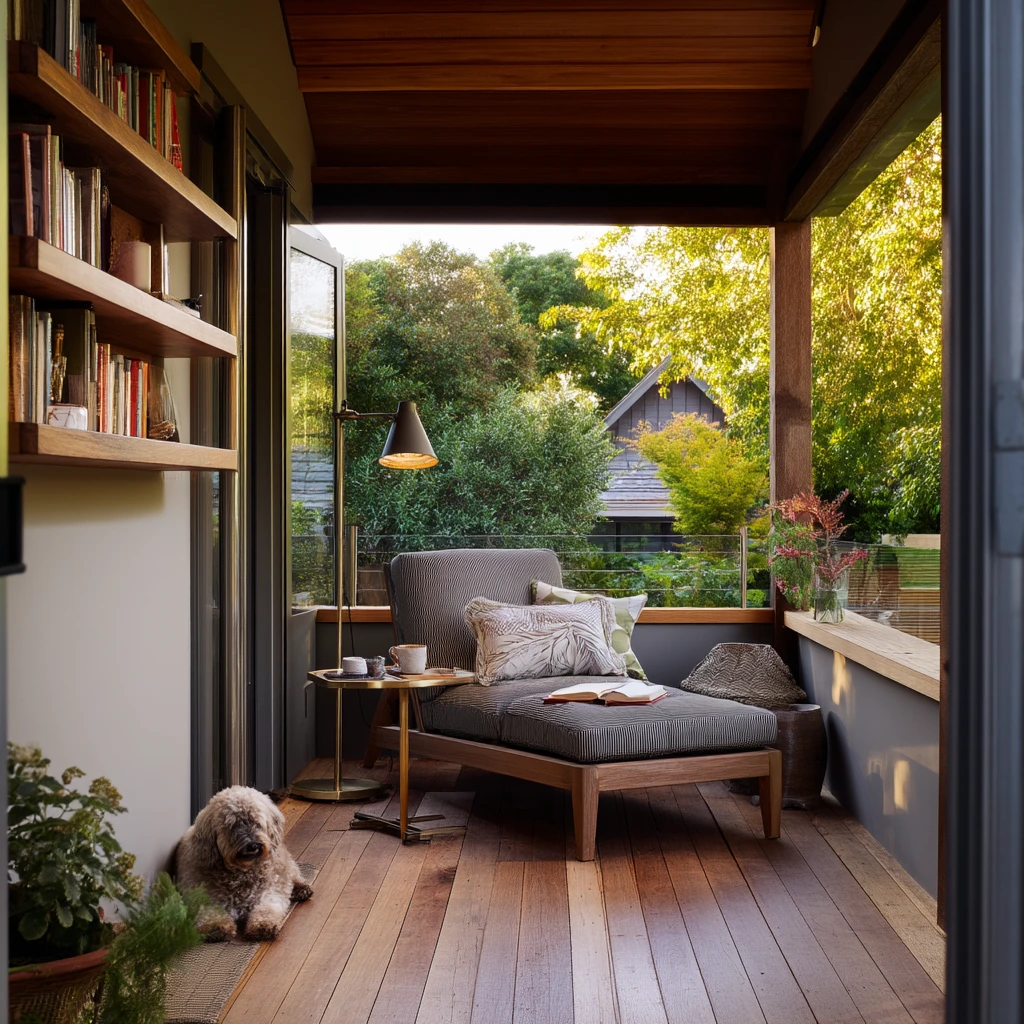 Quiet Reading Nook on a Covered Half-Deck