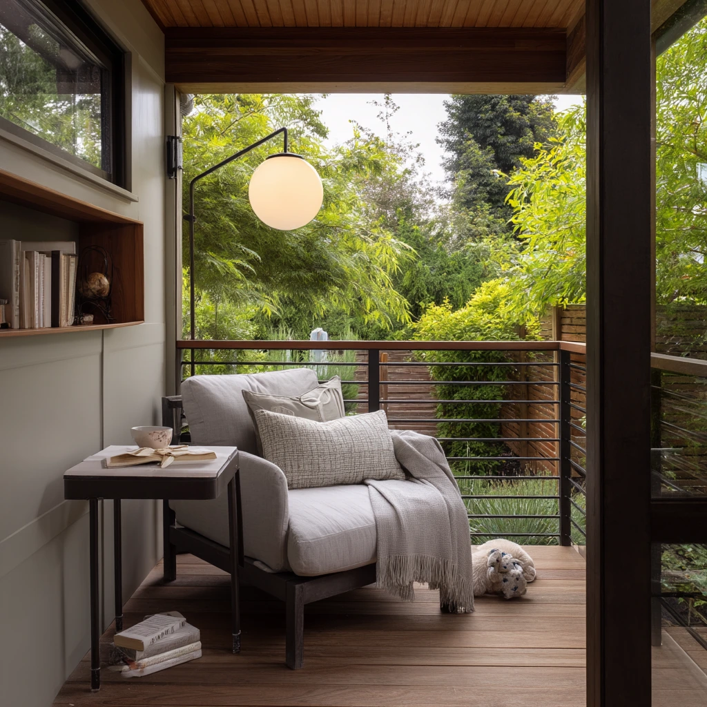 Quiet Reading Nook on a Covered Half-Deck