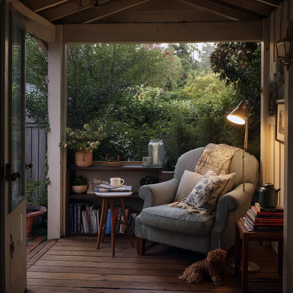 Quiet Reading Nook on a Covered Half-Deck