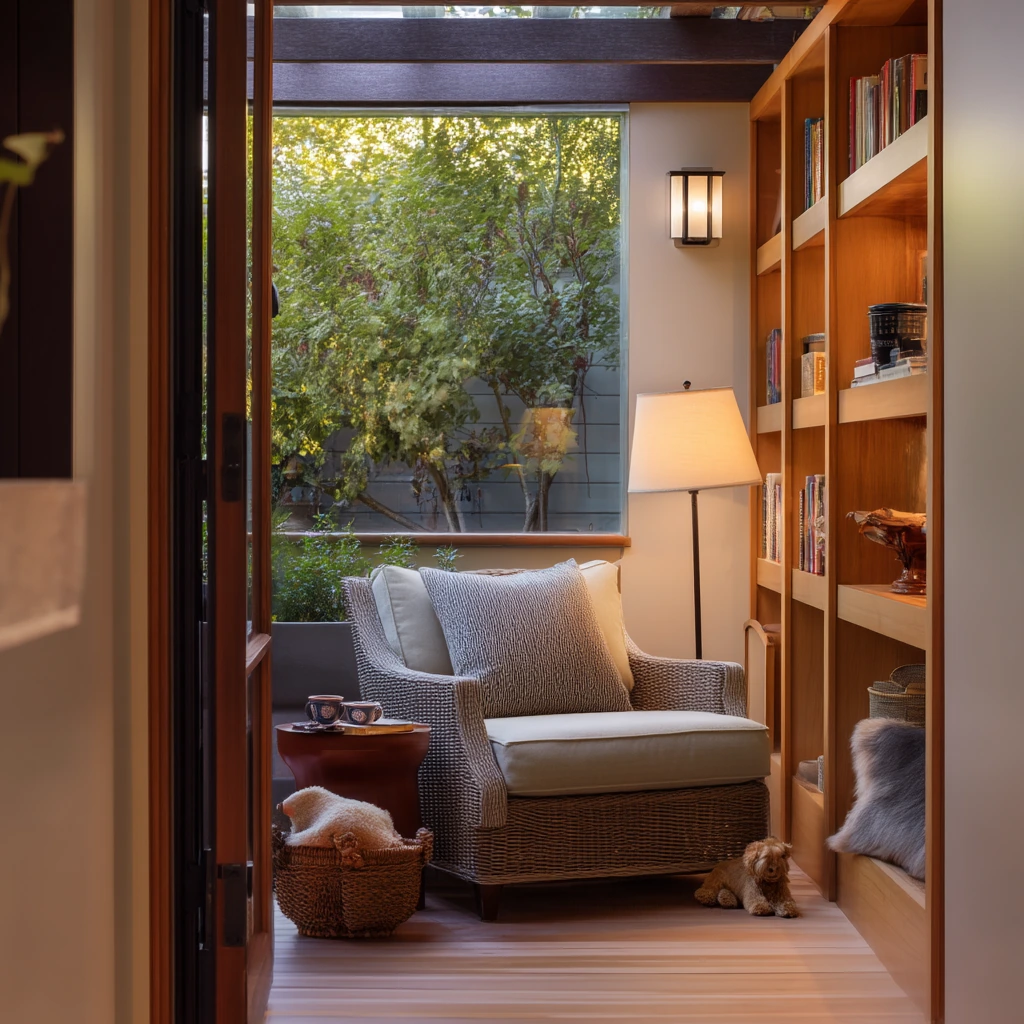 Quiet Reading Nook on a Covered Half-Deck