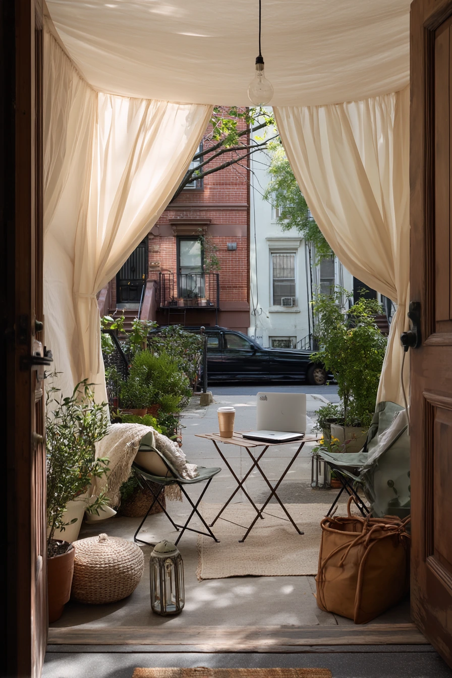 Renter-Friendly Fabric Canopy Patio Ceiling