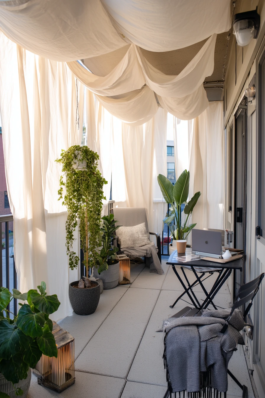 Renter-Friendly Fabric Canopy Patio Ceiling