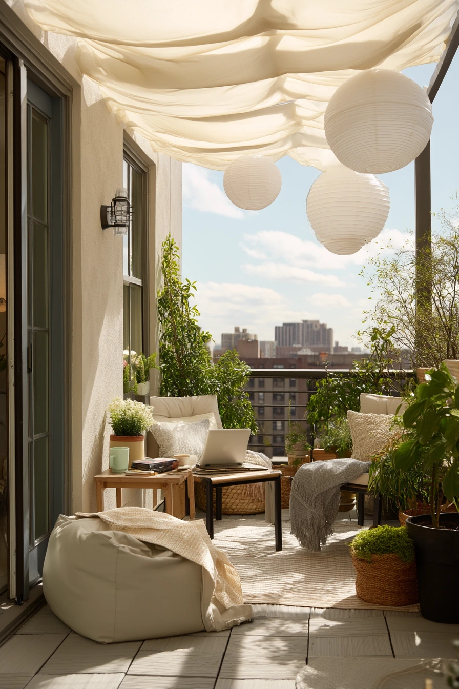 Renter-Friendly Fabric Canopy Patio Ceiling