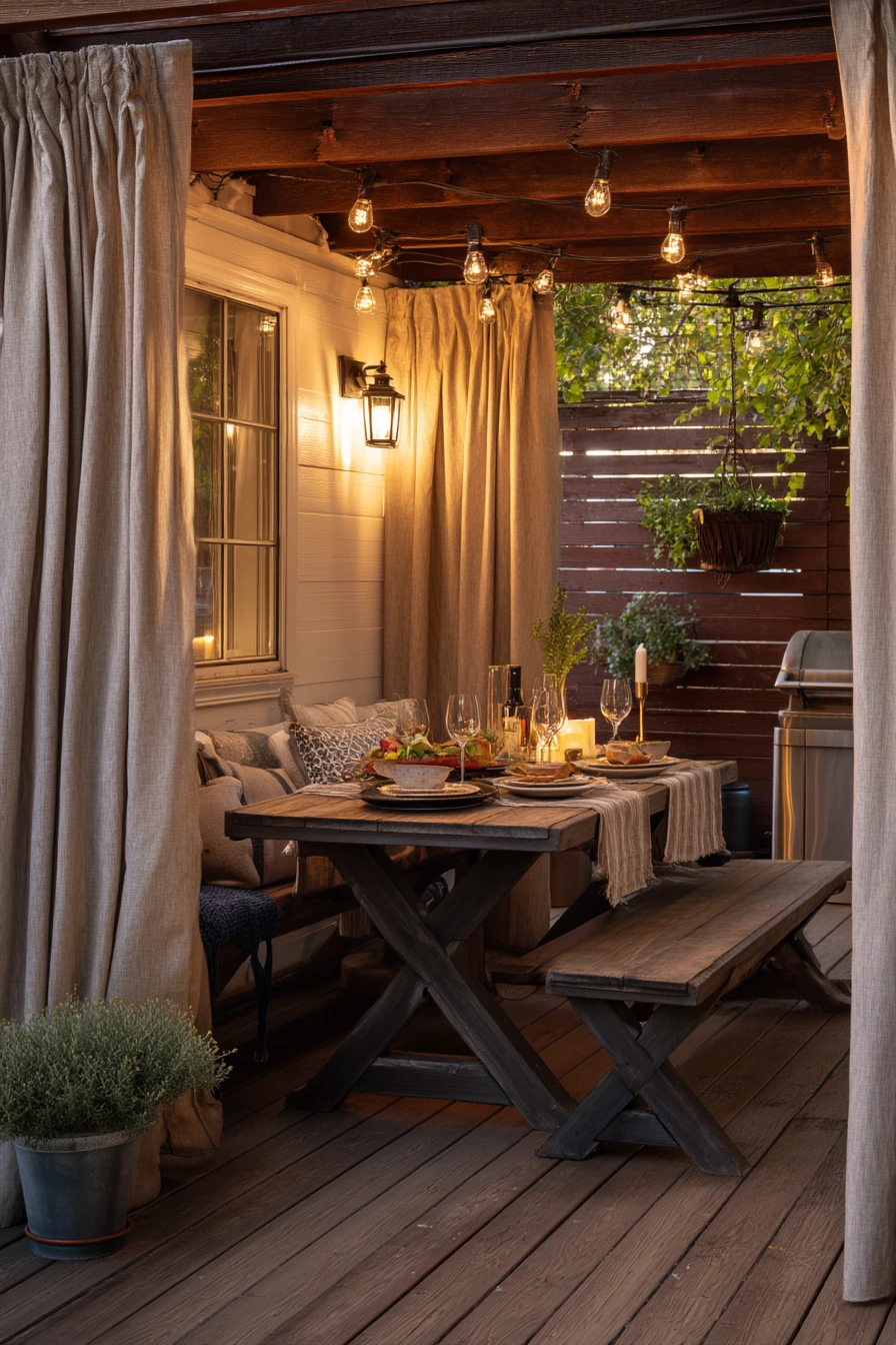 4. Cozy Evening Curtains for Outdoor Dining