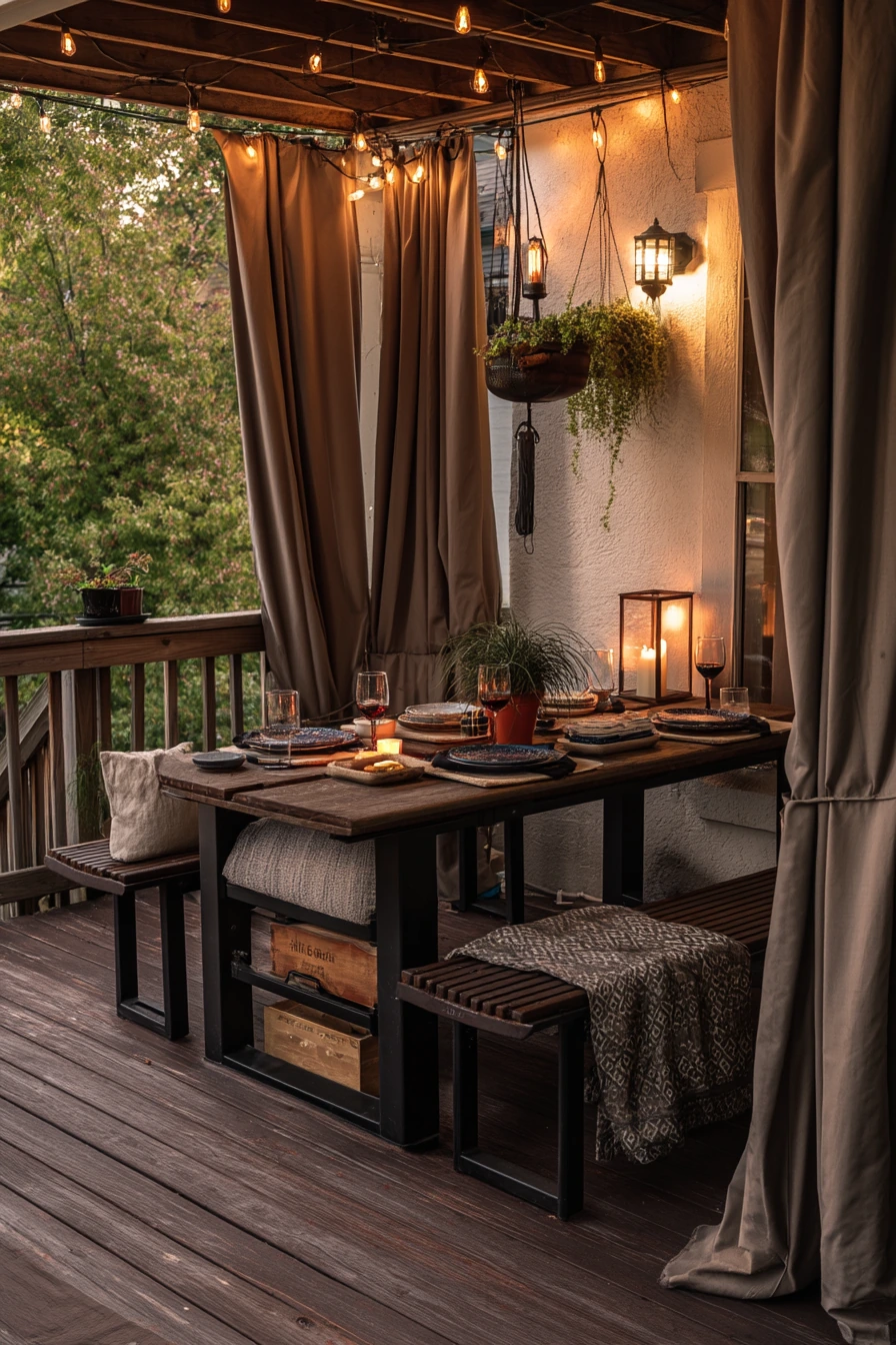 4. Cozy Evening Curtains for Outdoor Dining