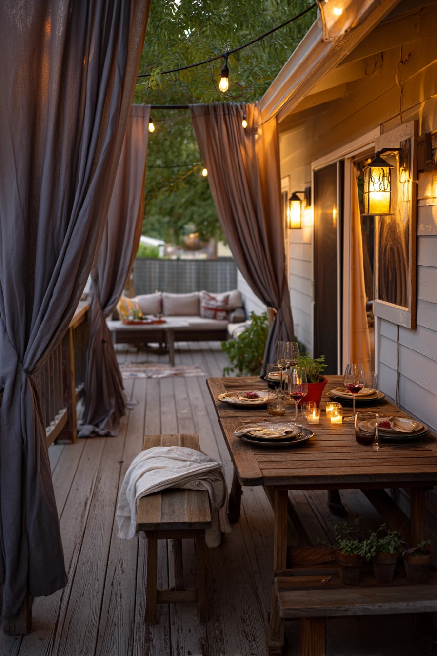 4. Cozy Evening Curtains for Outdoor Dining