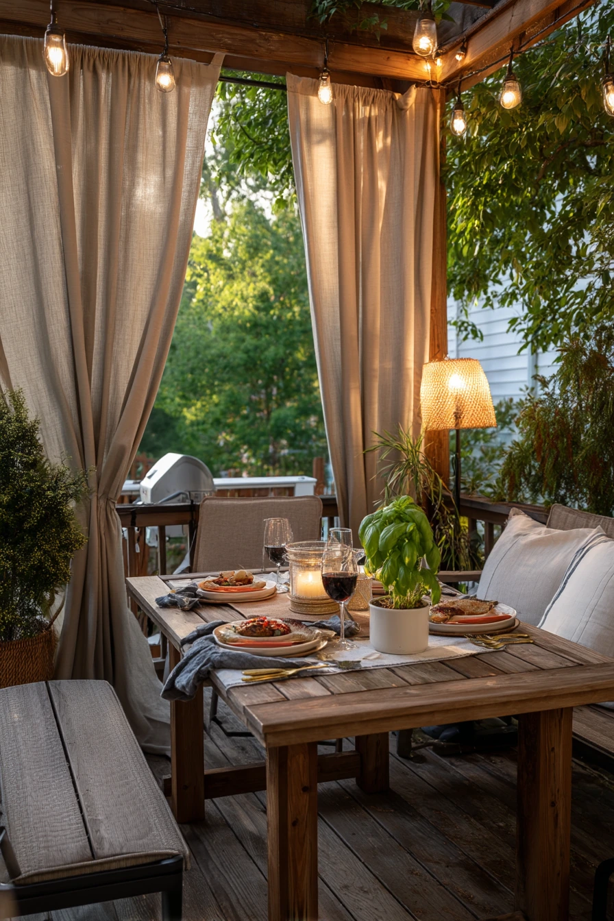 4. Cozy Evening Curtains for Outdoor Dining