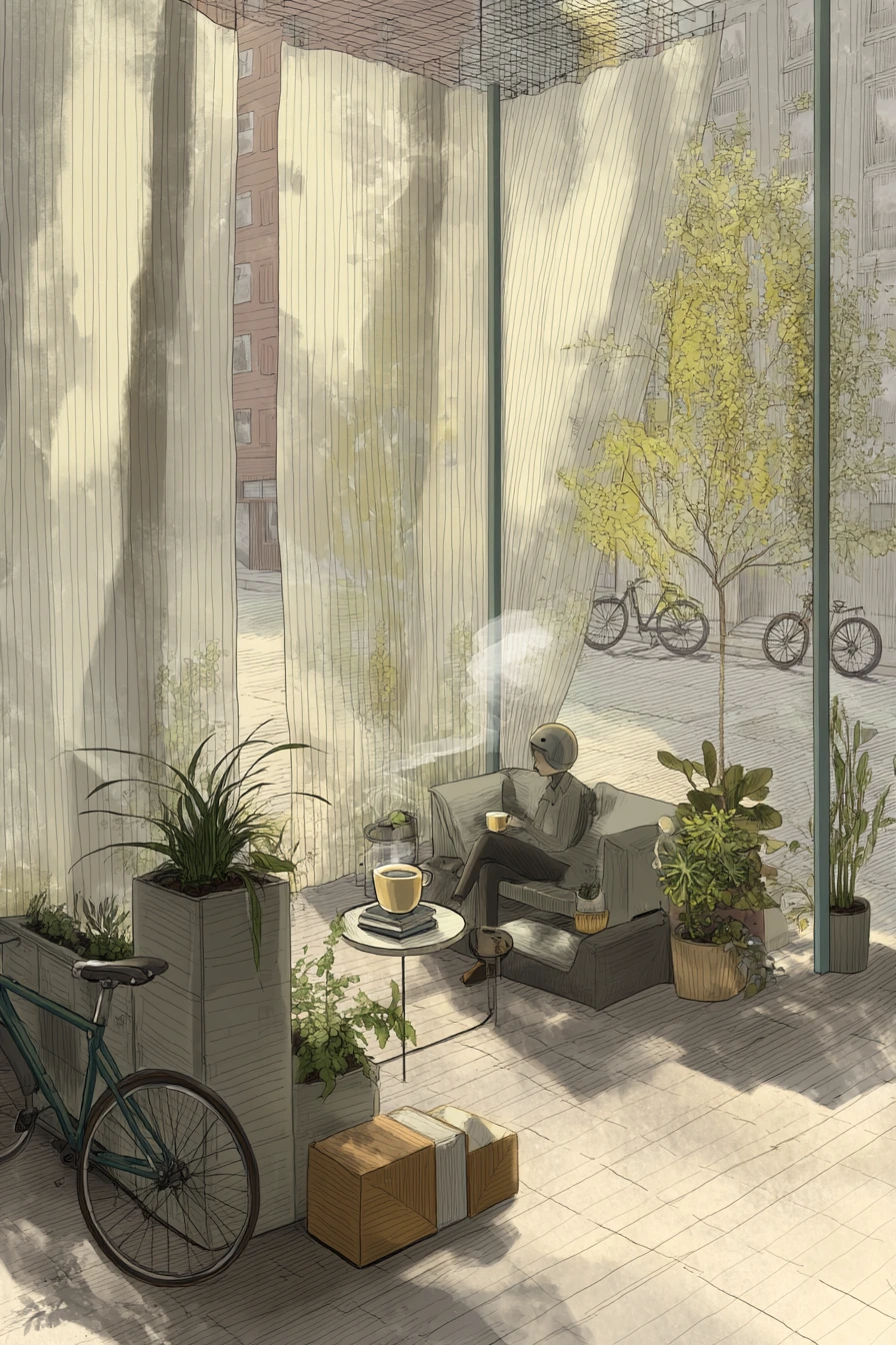8. Privacy Curtains for a Ground-Floor City Patio