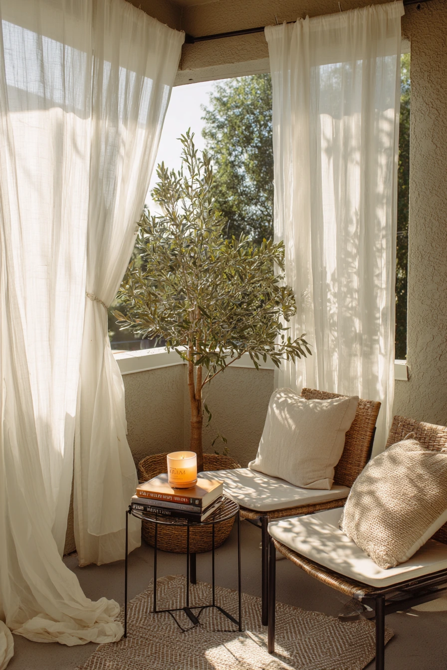 1. Breezy Renter-Friendly Patio Curtain Refresh