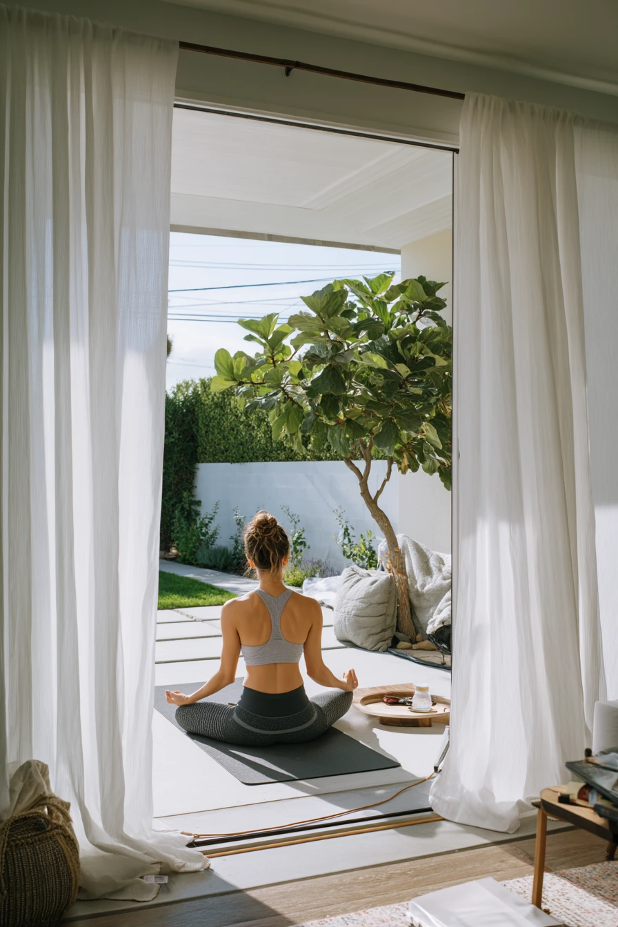 10. Minimal Modern Patio Curtains for a Serene Morning