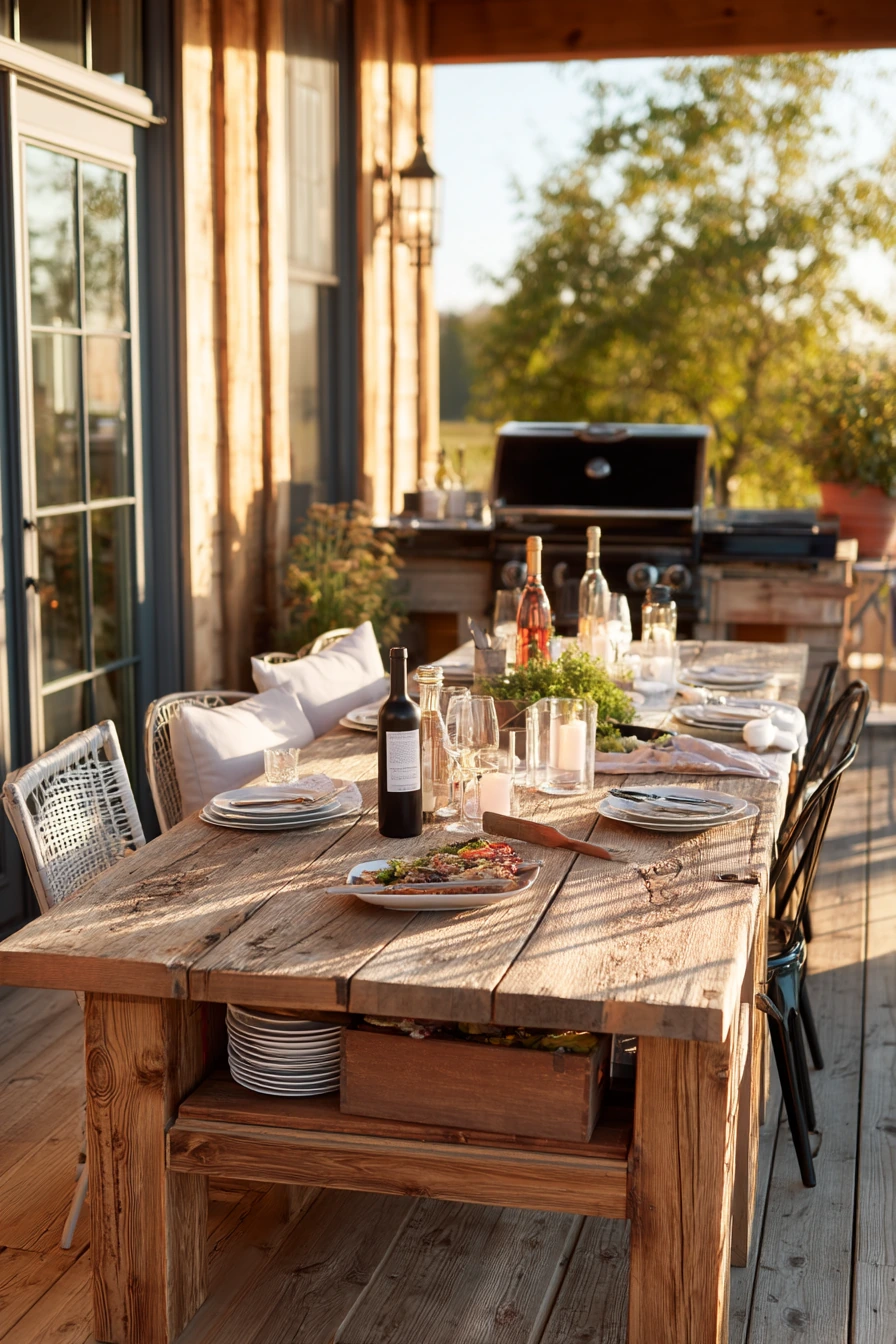 Weekend Entertaining Deck with Grill and Long Table