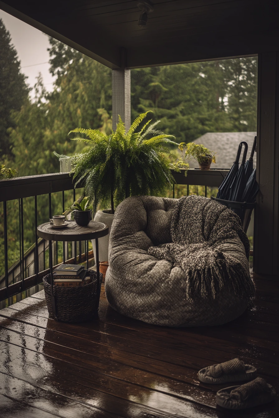 Rainy-Day Covered Deck with Reading Chair