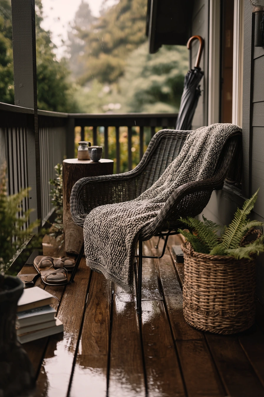 Rainy-Day Covered Deck with Reading Chair