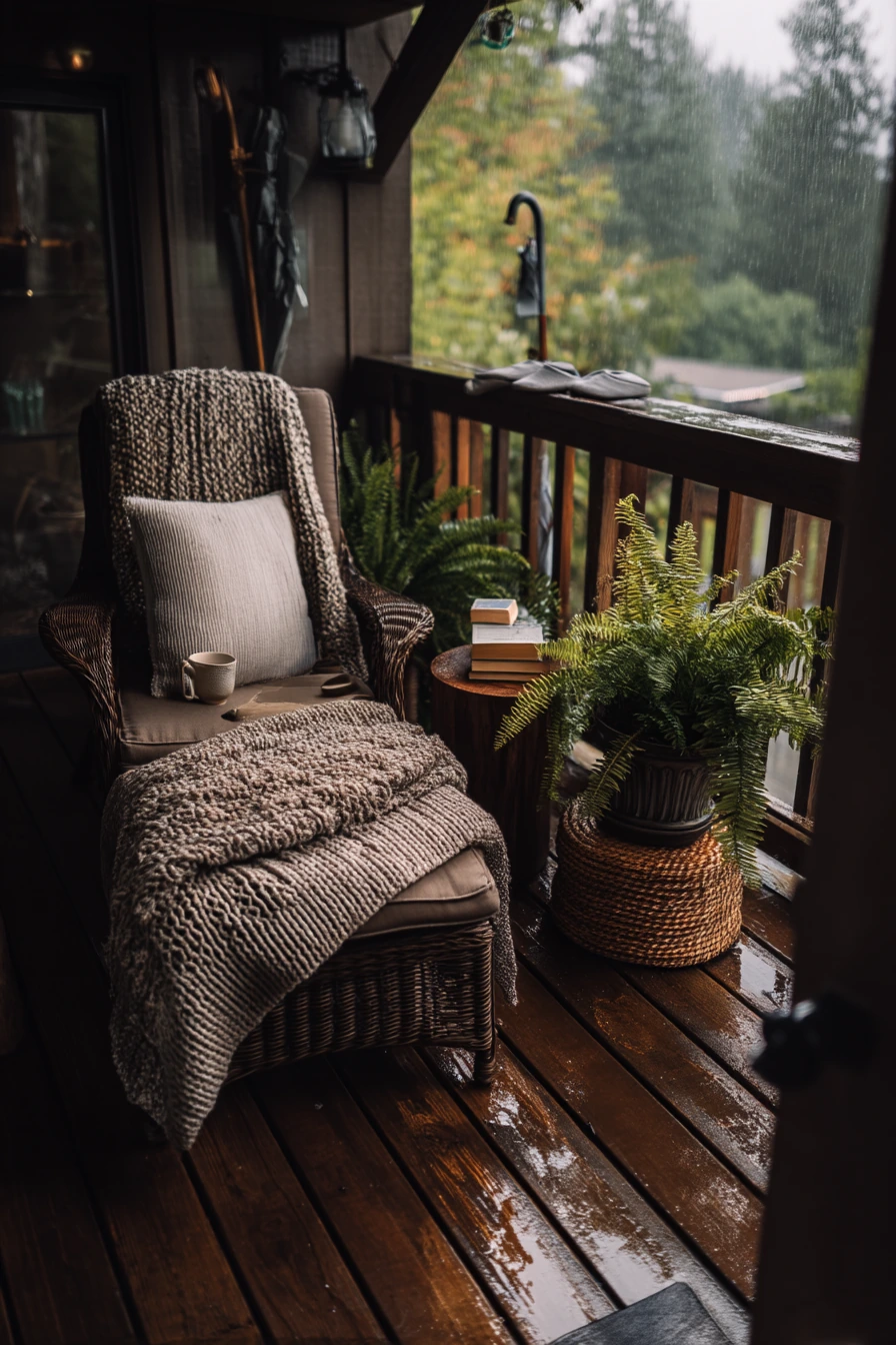 Rainy-Day Covered Deck with Reading Chair