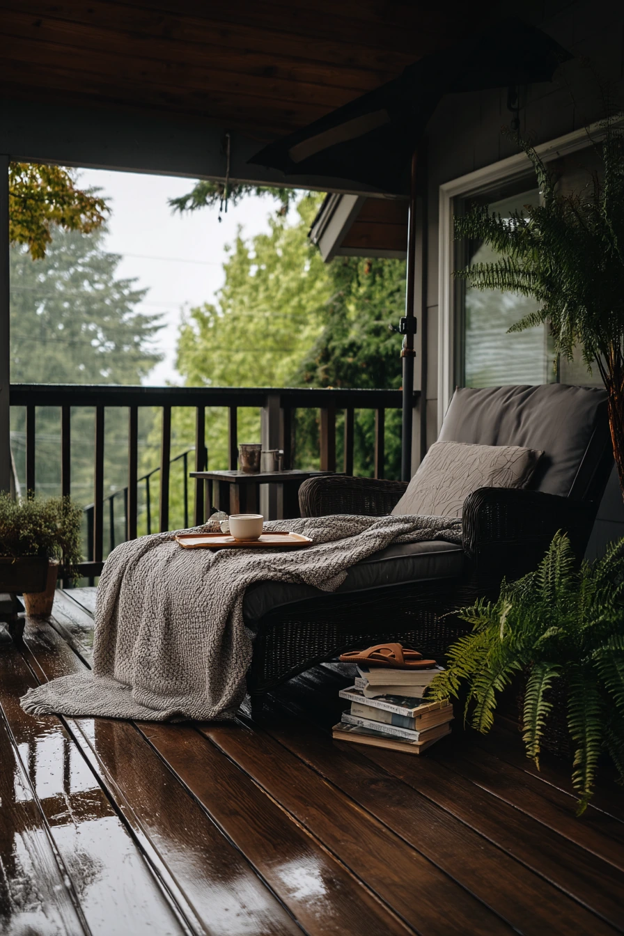 Rainy-Day Covered Deck with Reading Chair