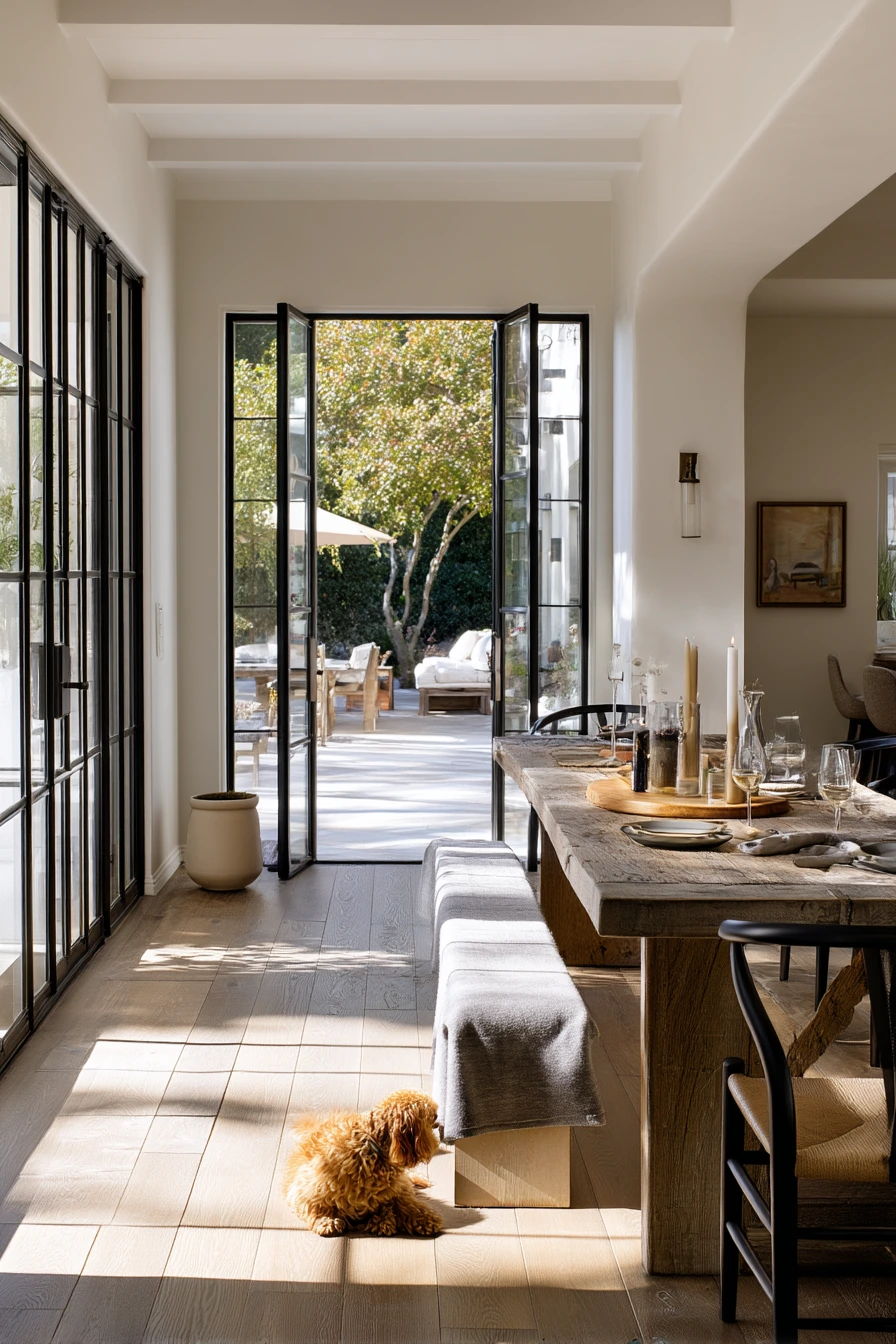 Modern Farmhouse Patio Doors and Entertaining Flow