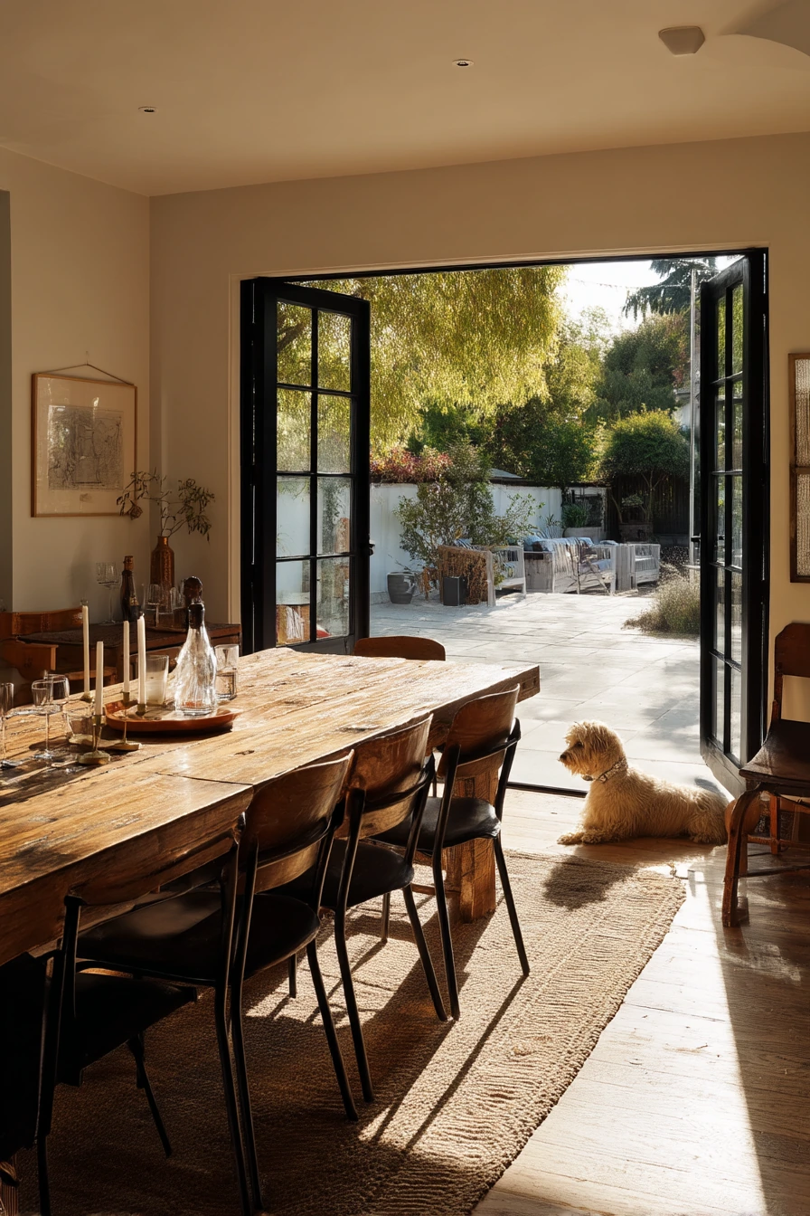 Modern Farmhouse Patio Doors and Entertaining Flow
