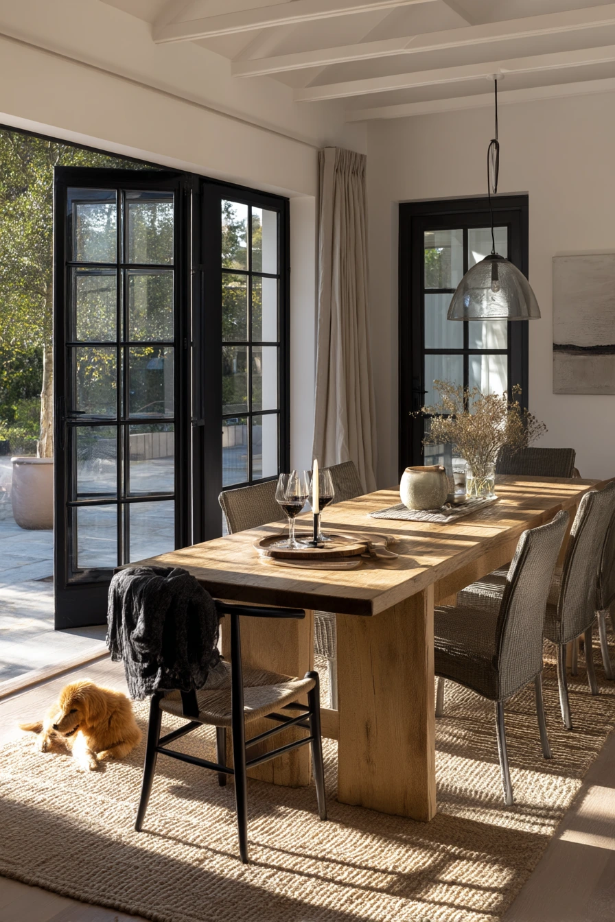 Modern Farmhouse Patio Doors and Entertaining Flow