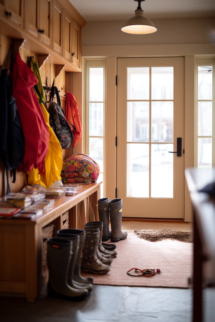 Patio Doors with Built-In Bench Storage
