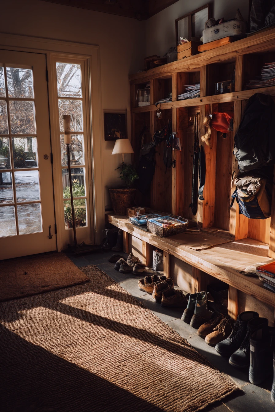 Patio Doors with Built-In Bench Storage