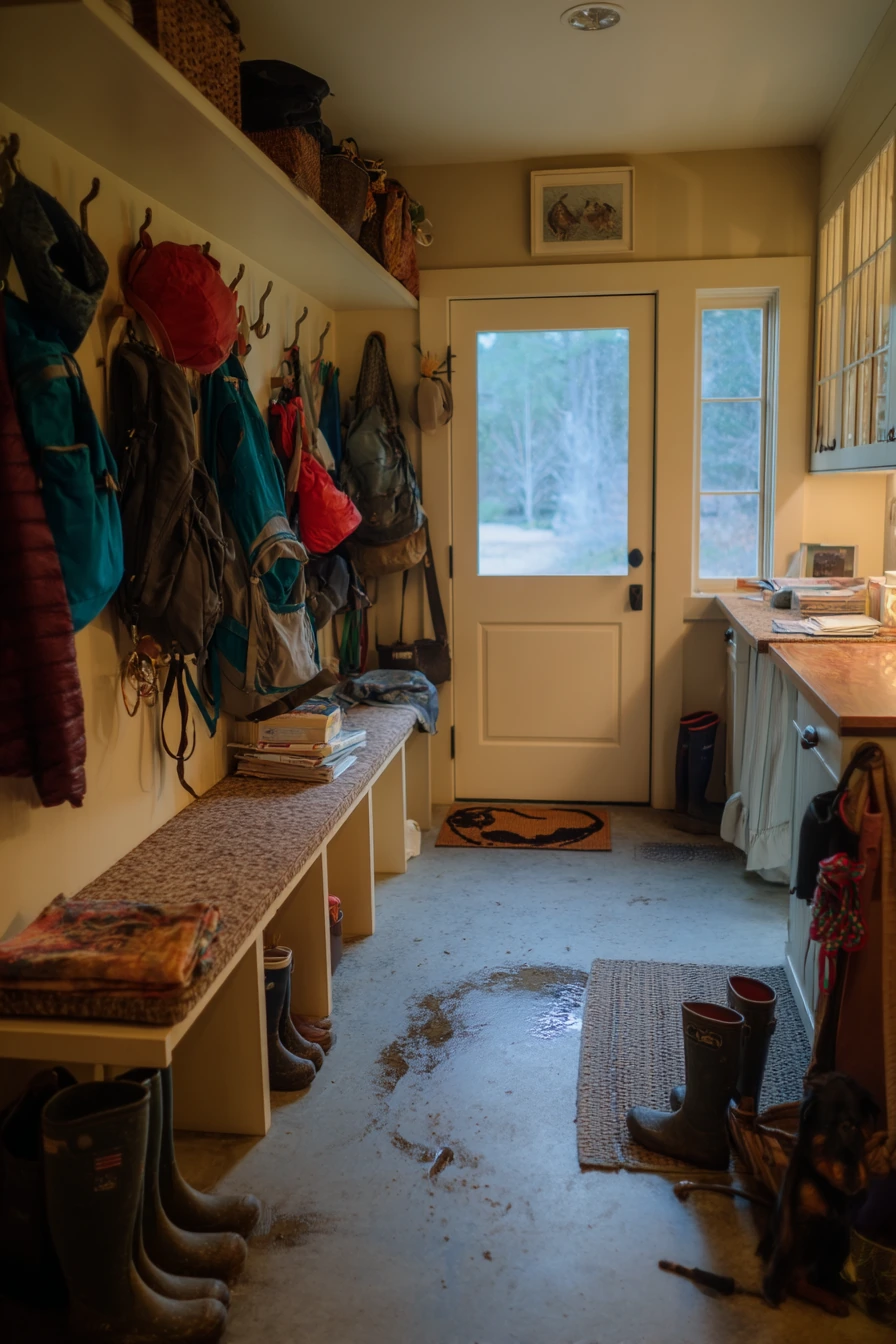 Patio Doors with Built-In Bench Storage