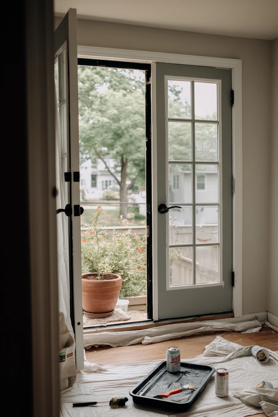DIY Patio Door Refresh with Paint and Hardware