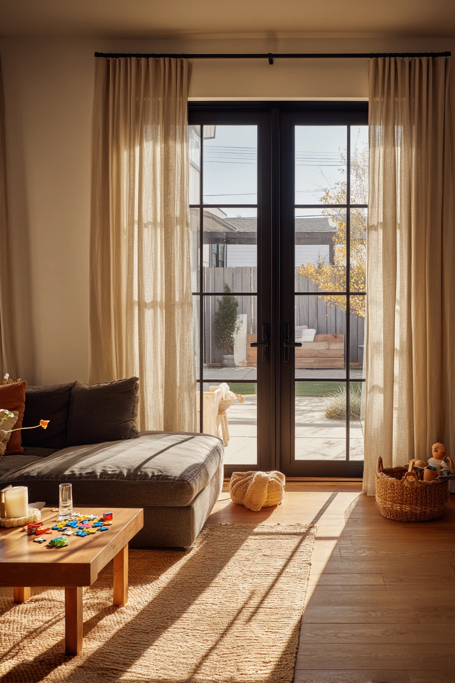 Sliding Patio Doors to a Family Garden