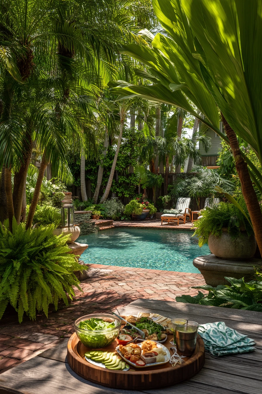 Tropical Pool Garden for Weekend Hosting