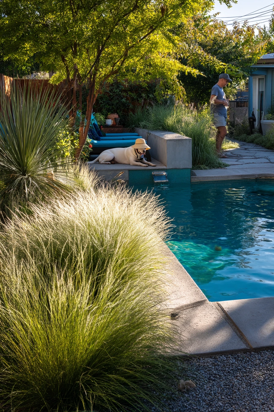 Low-Water Poolscape for Hot Climates