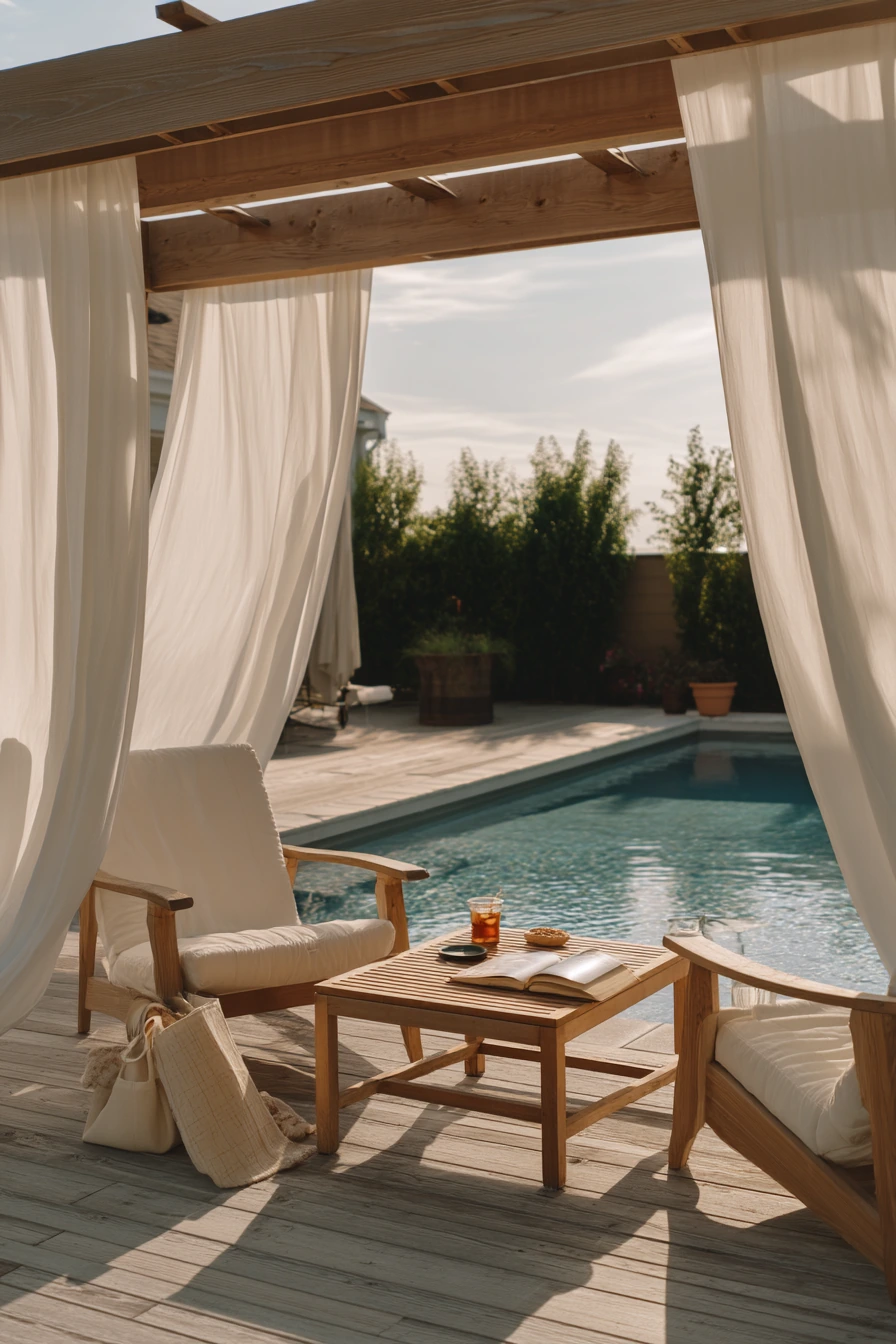 Renter-Friendly Pergola Curtain Shade