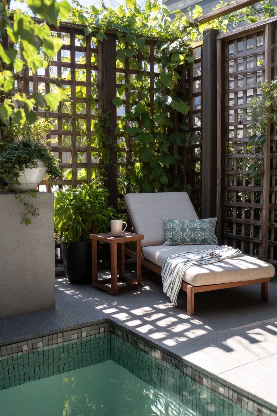 Tiny Pool Nook with a Privacy Shade Screen