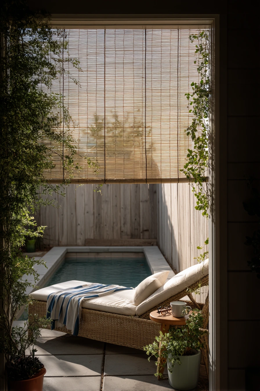 Tiny Pool Nook with a Privacy Shade Screen