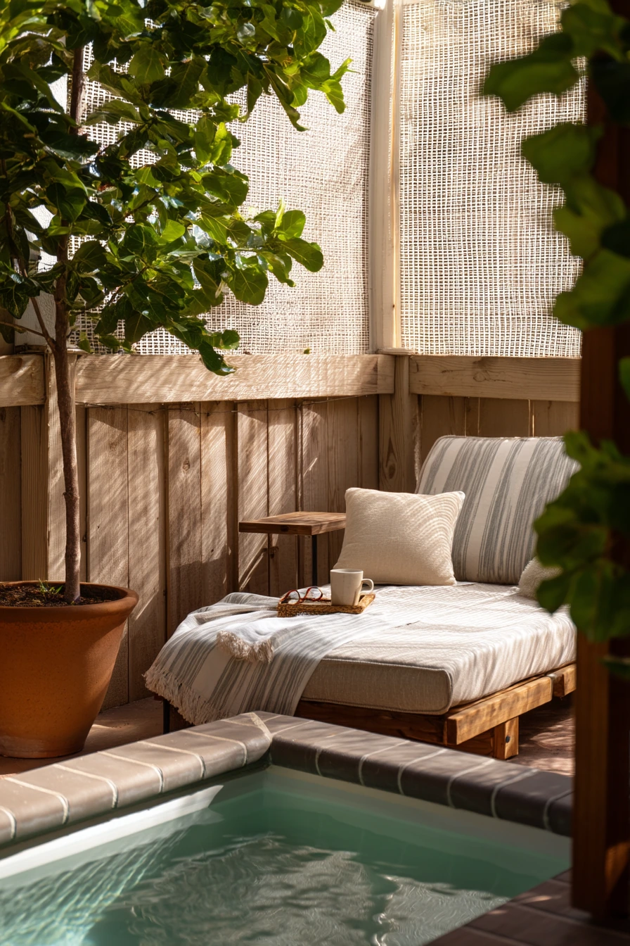 Tiny Pool Nook with a Privacy Shade Screen