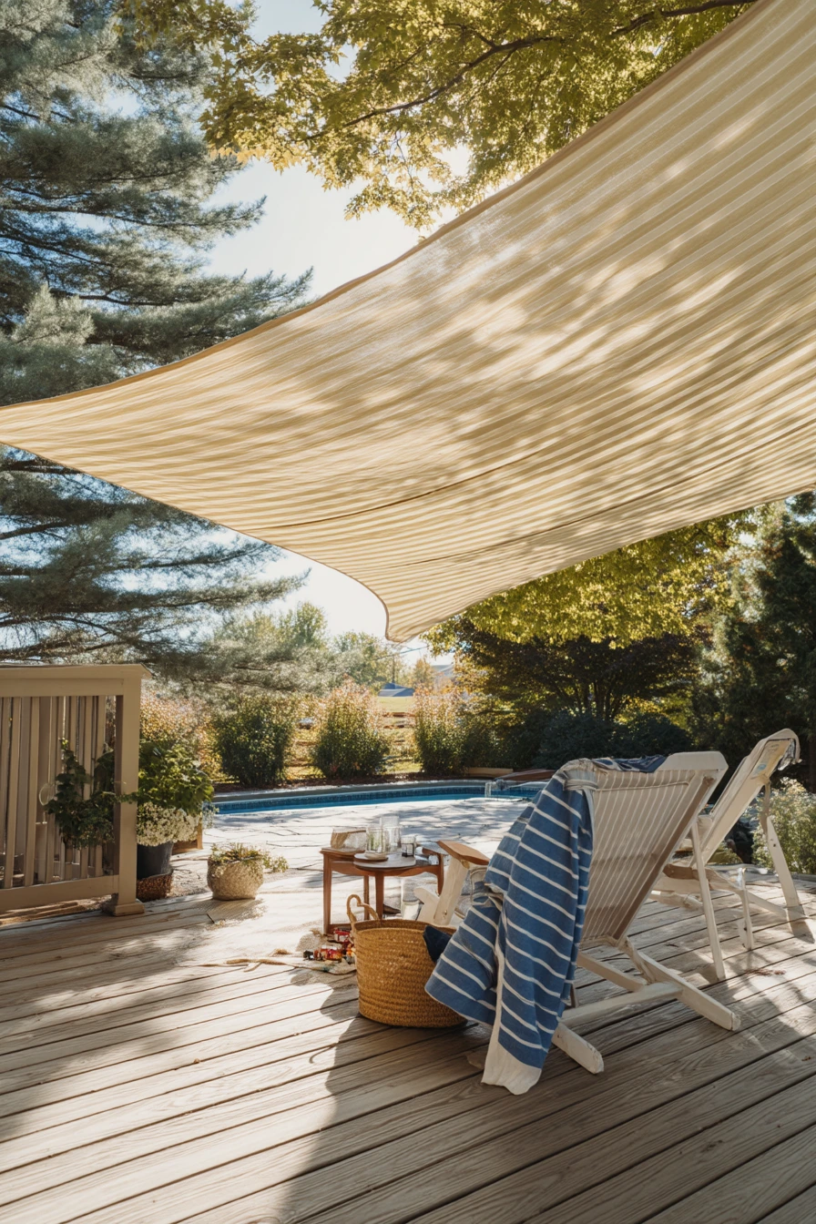 Family-Friendly Retractable Shade by the Pool