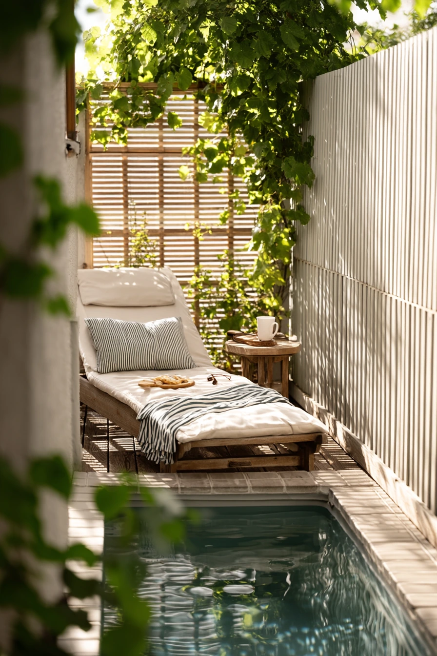 Tiny Pool Nook with a Privacy Shade Screen