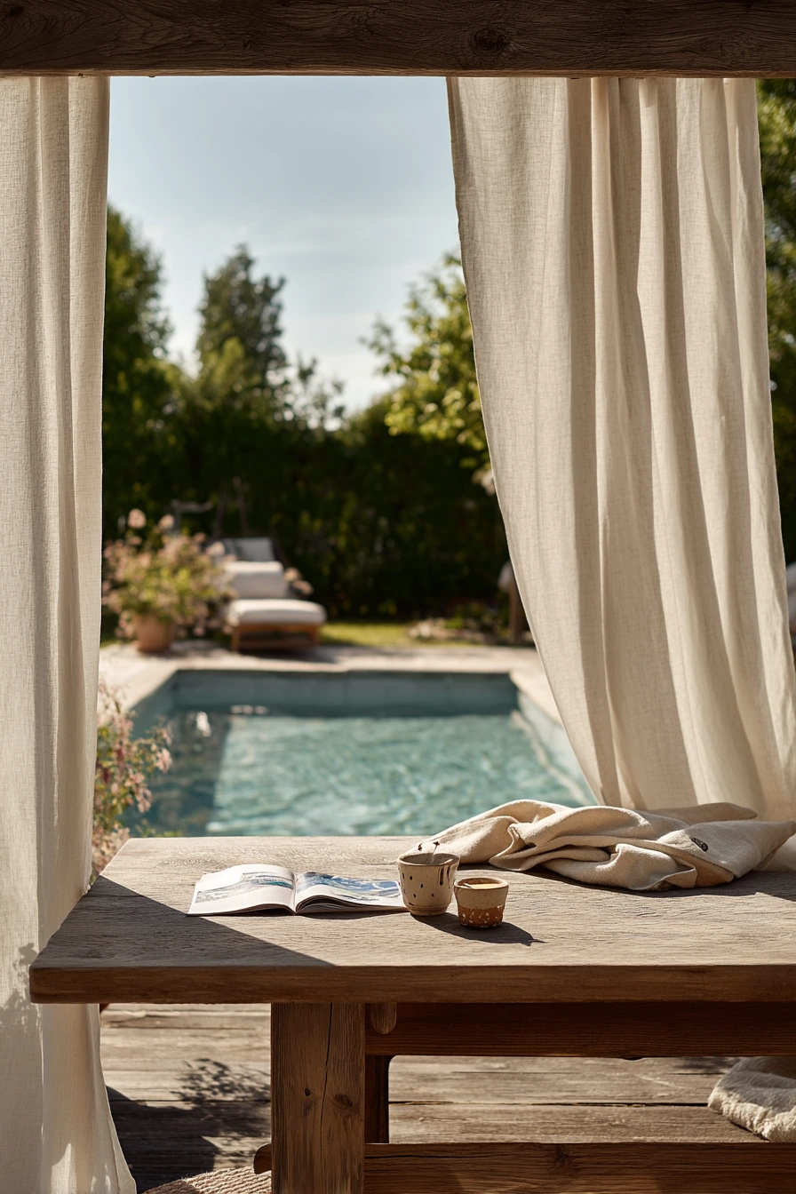 Renter-Friendly Pergola Curtain Shade