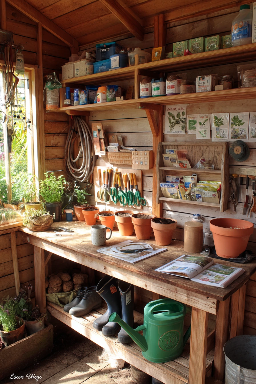 Pool Shed with Garden Potting Zone