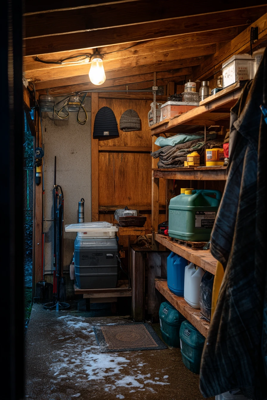Winterized Pool Shed Utility Room