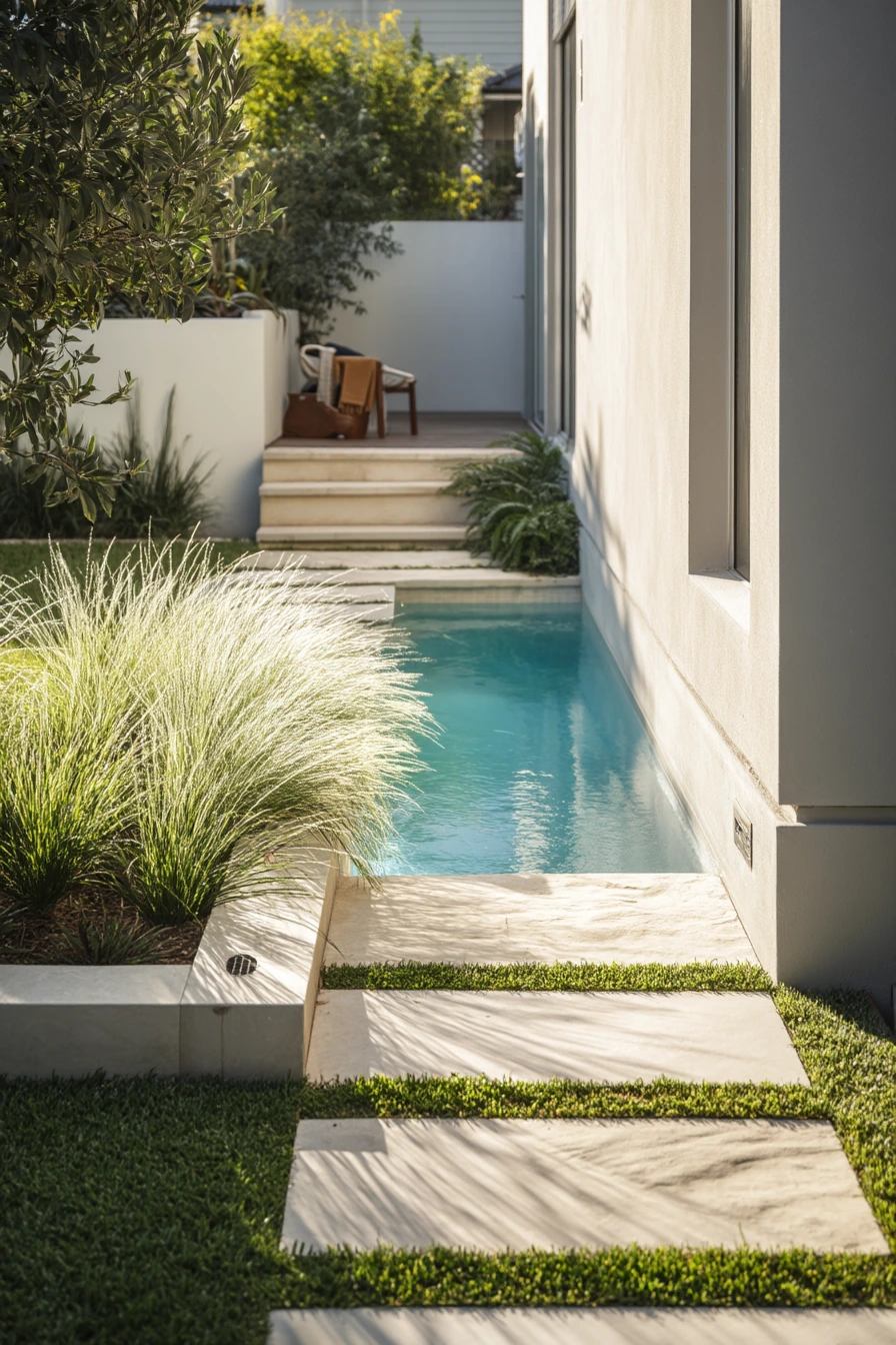 Modern Side Yard Walkway with Kids at Play