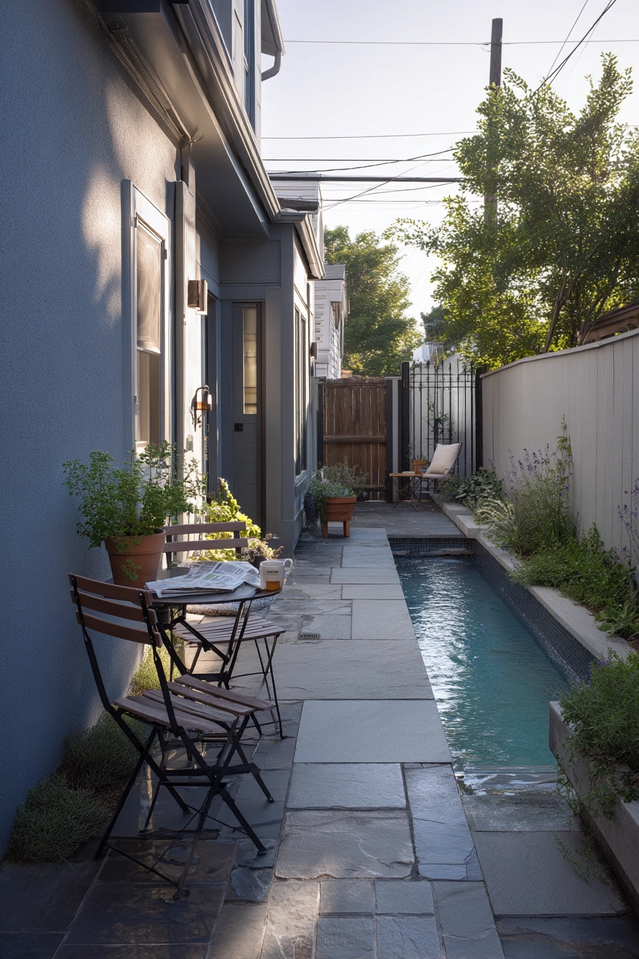 Small Pool Walkway for Tight Urban Yards