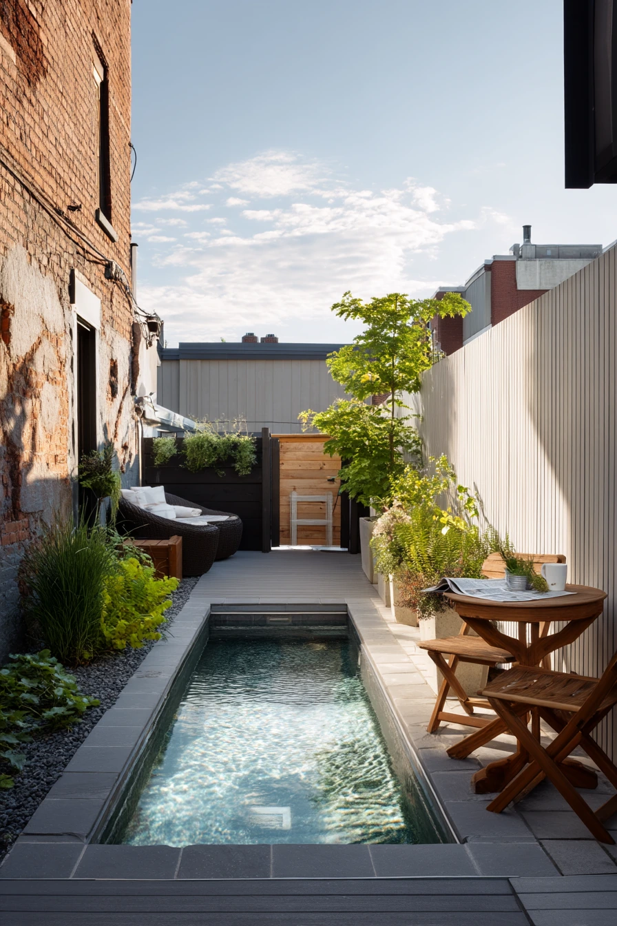 Small Pool Walkway for Tight Urban Yards