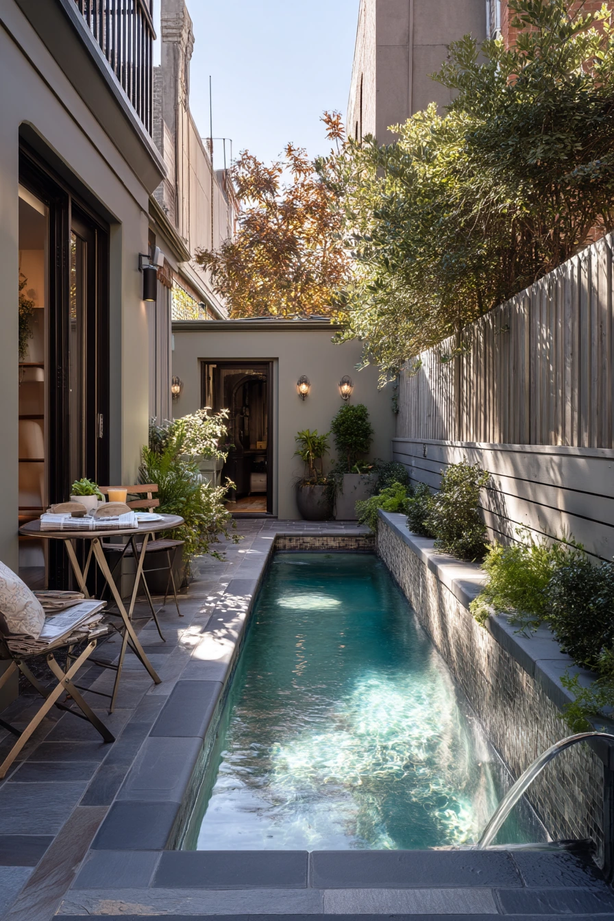 Small Pool Walkway for Tight Urban Yards