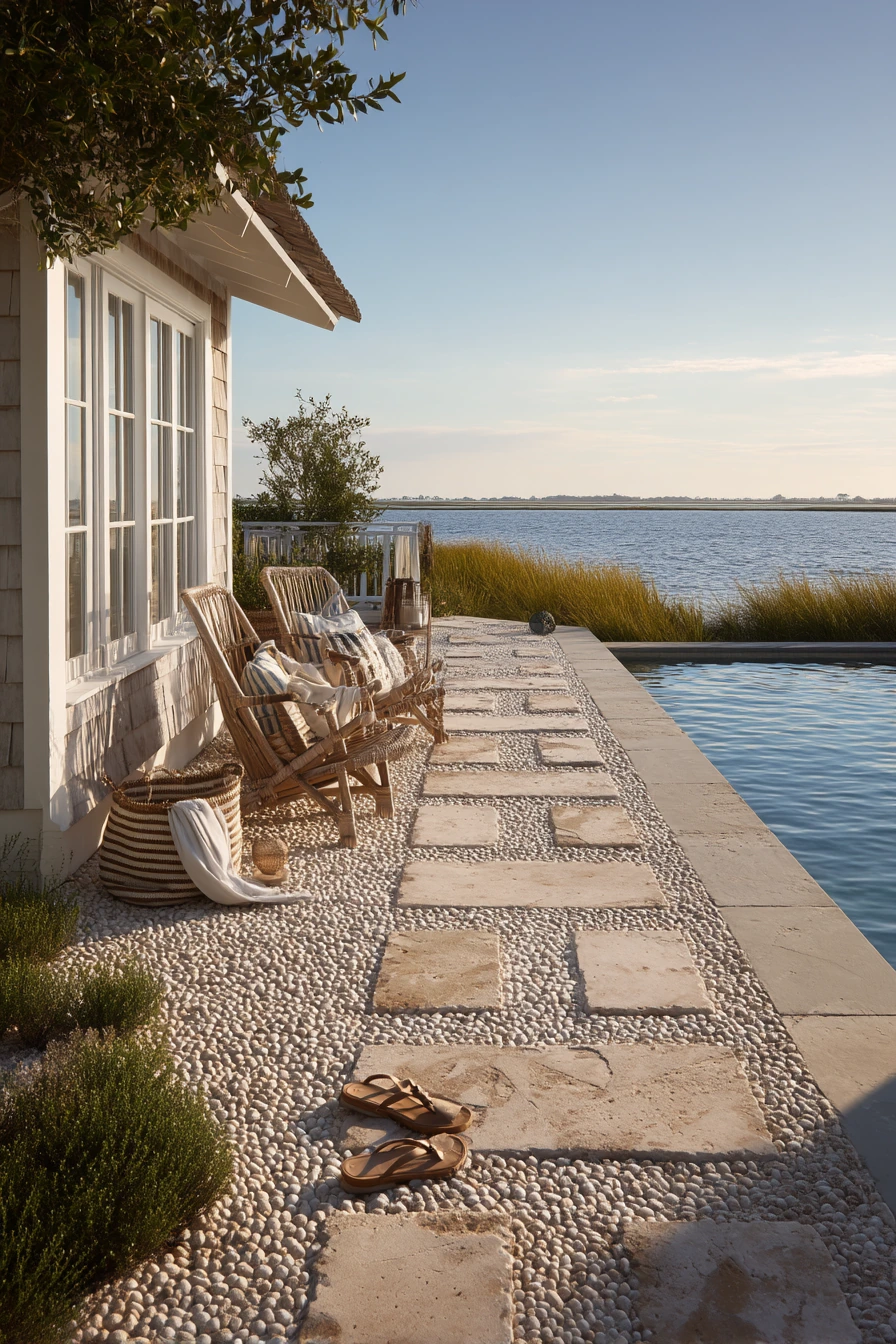 Coastal Pool Path with Breezy Everyday Details